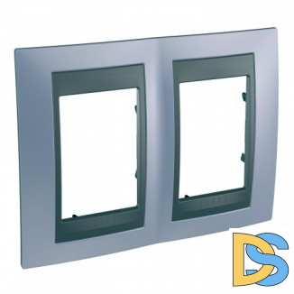Рамка 2-ая (двойная), Берилл/Графит (металл), серия UNICA TOP/CLASS, Schneider Electric