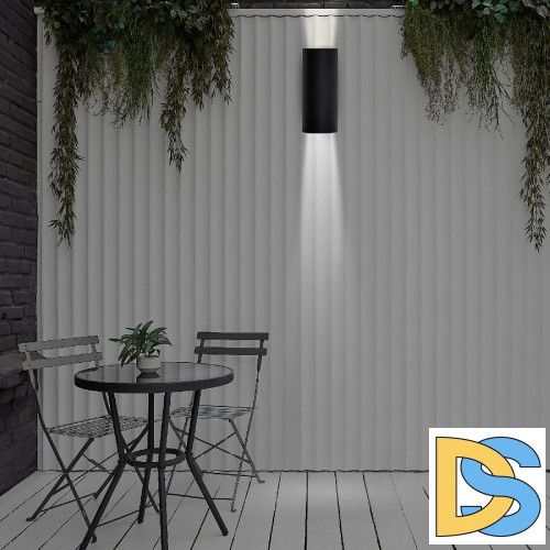 Уличный настенный светильник Uniel ULU-S22D-2x22W/2700K IP65 BLACK UL-00010851