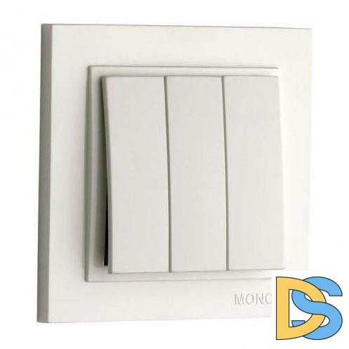 Выключатель трехклавишный Mono Electric Despina 10А 250В слоновая кость 102-010022-114