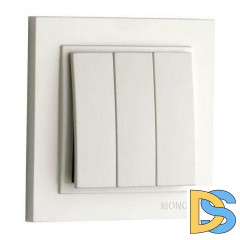 Выключатель трехклавишный Mono Electric Despina 10А 250В слоновая кость 102-010022-114