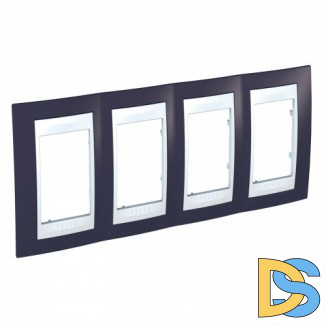 Рамка 4-ая (четверная), Гранат/Белый, серия Unica, Schneider Electric