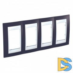 Рамка 4-ая (четверная), Гранат/Белый, серия Unica, Schneider Electric