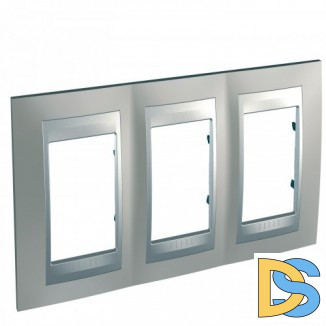 Рамка 3-ая (тройная), Никель/Алюминий (металл), серия UNICA TOP/CLASS, Schneider Electric