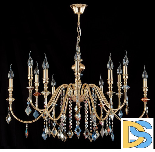 Подвесная люстра Crystal Lux MERCEDES SP6+6 GOLD/COLOR