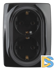 Розетка 2x2P+E Schuko со шторками Эра 12-2108-06 Б0036447