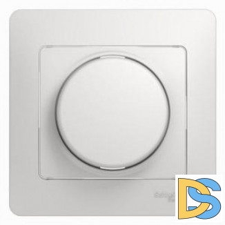 Диммер поворотный, 300Вт для ламп накаливания(в сборе), Белый, серия Glossa, Schneider Electric