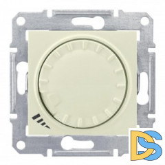 Диммер поворотно-нажимной, 600Вт универсальный, Бежевый, серия Sedna, Schneider Electric