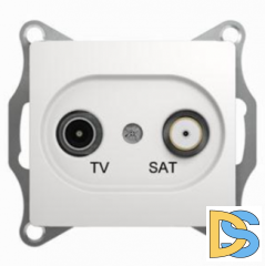 Розетка телевизионная проходная ТV-SAT, Белый, серия Glossa, Schneider Electric