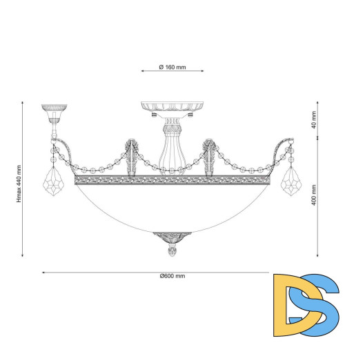 Потолочный светильник Lucia Tucci Barletta 181.8 D620 Coffe Gold