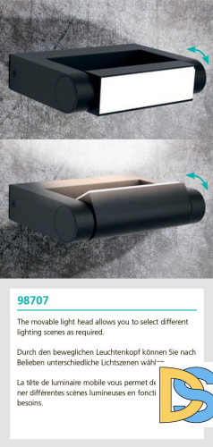 Уличный настенный светодиодный светильник Eglo Brianza 98707