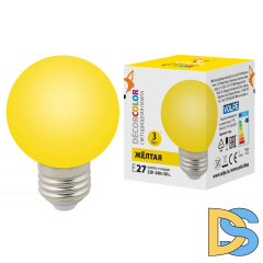 Лампа светодиодная Volpe E27 3W желтая LED-G60-3W/Yellow/E27/FR/С UL-00006961