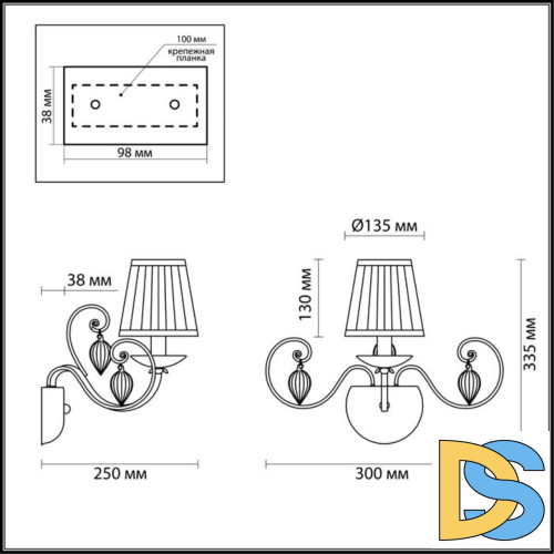 Бра Odeon Light Niagara 3921/1W