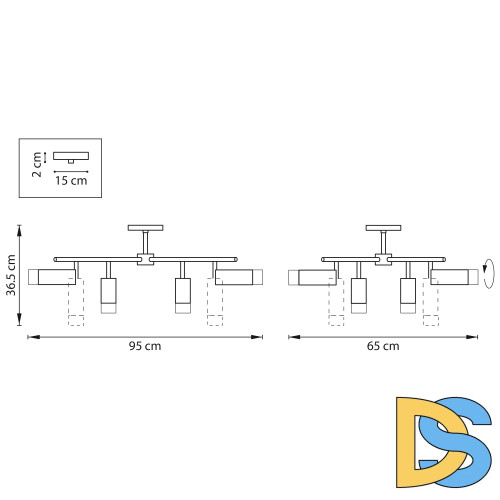 Люстра на штанге Lightstar Rullo LR7283748741 (571728+214437-4+214487-4+202431-8)