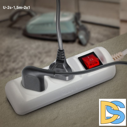 Удлинитель электрический Эра U-2s-1,5m-2x1 Б0044046