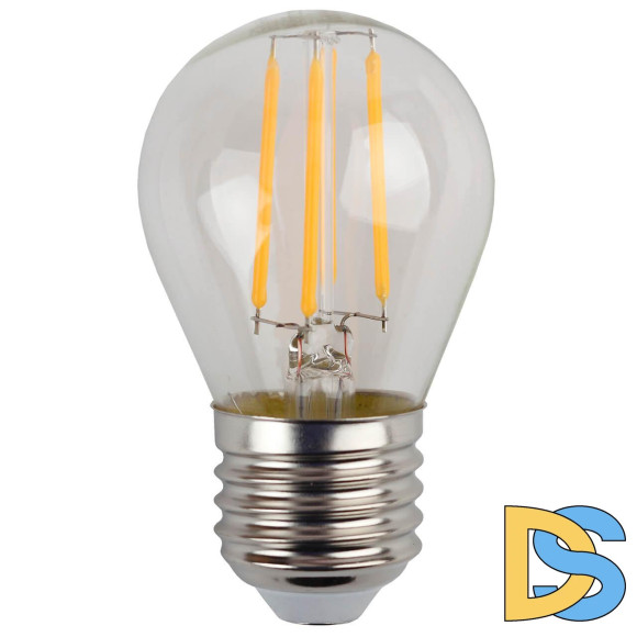 Лампа светодиодная филаментная ЭРА E27 9W 4000K прозрачная F-LED P45-9w-840-E27 Б0047029