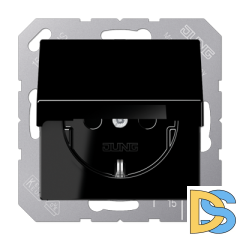 Розетка 2K+З с крышкой Jung A1520KLSW