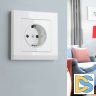 Розетка с заземлением, безвинтовой зажим (белая) W1171301