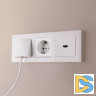 Розетка с заземлением, безвинтовой зажим (белая) W1171301