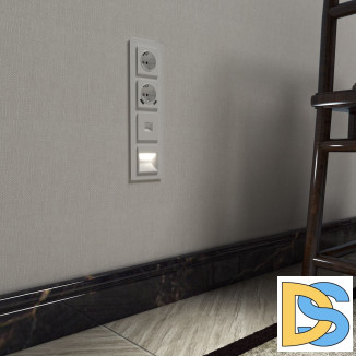 Розетка с заземлением, безвинтовой зажим (белая) W1171301