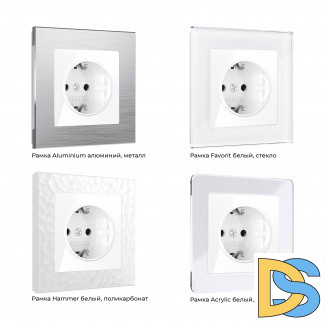 Розетка с заземлением, безвинтовой зажим (белая) W1171301