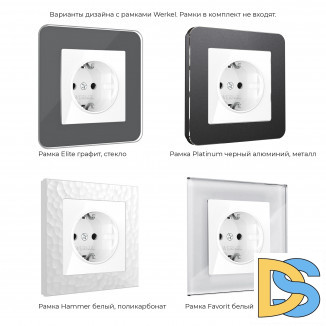 Розетка с заземлением, безвинтовой зажим (белая) W1171301