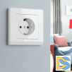 Розетка с заземлением, безвинтовой зажим (белая) W1171301