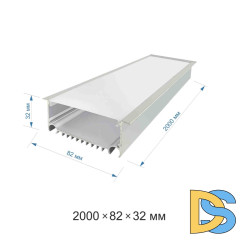 Профиль П-образный встраиваемый Apeyron ширина ленты до 48мм (рассеиватель, заглушки - 2шт) 08-29