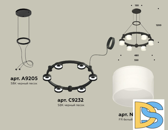 Подвесная люстра Ambrella Light Traditional (A9205, C9232, N8402) XR92051204