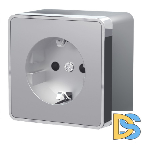 Розетка с заземлением и шторками Werkel Gallant (серебряный) W5071106