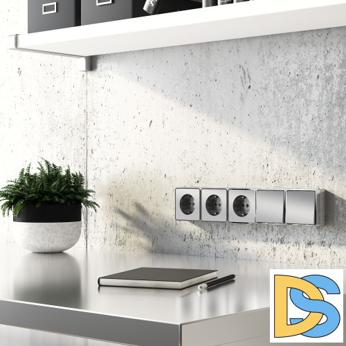 Розетка с заземлением и шторками Werkel Gallant (серебряный) W5071106