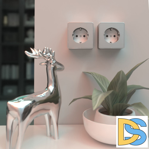 Розетка с заземлением и шторками Werkel Gallant (серебряный) W5071106