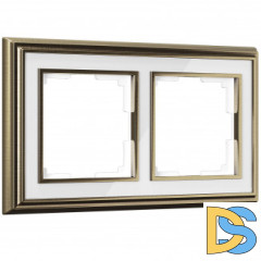 Рамка на 2 поста (бронза/белый) WL17-Frame-02