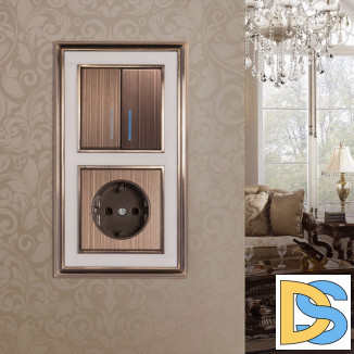 Рамка на 2 поста (бронза/белый) WL17-Frame-02