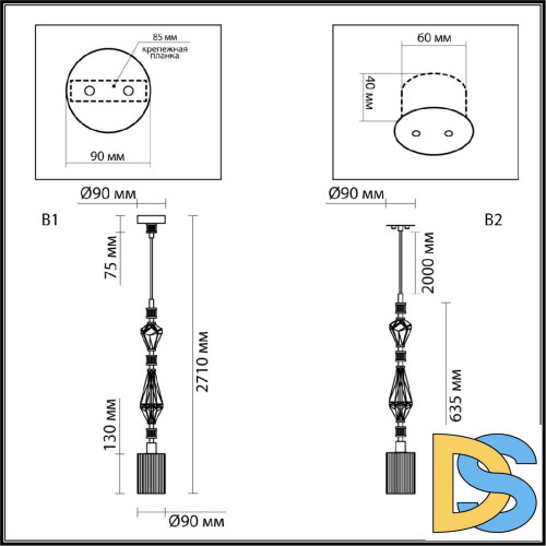 Подвесной светильник Odeon Light Terra Modern 5414/1E