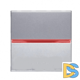 Переключатель 1кл проходной с красной подсветкой ABB Niessen Zenit Серебро