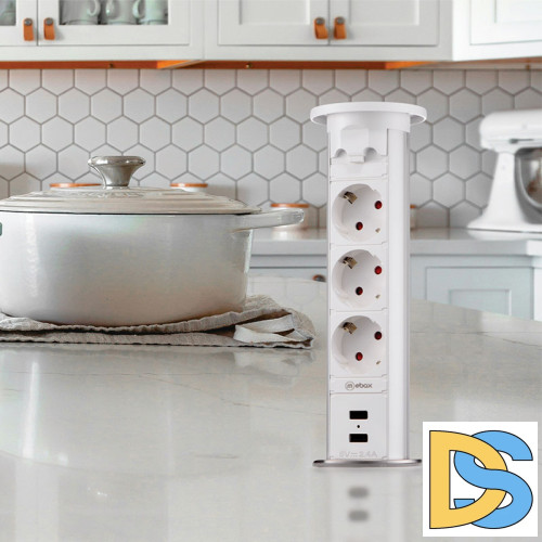 Блок розеток 105W (3 секции и 2 USB) Mebax 00-00001162