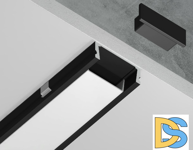 Алюминиевый накладной профиль Ambrella Light Alum Profile GP1700BK