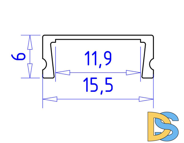Алюминиевый накладной профиль Ambrella Light Alum Profile GP1700BK
