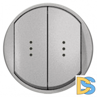 Лицевая панель для выключателя Legrand Celiane 2-клав, подсветка, титан, 68304