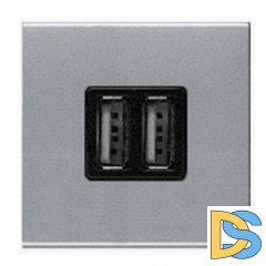 Розетка USB 2М 2х750мА/1х1500мА ABB Niessen Zenit Серебро