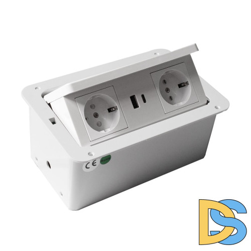 Блок розеток LK-DMS-742 (2 секции полуавтоматический 2 USB беспроводная зарядка) Mebax 00-00002869