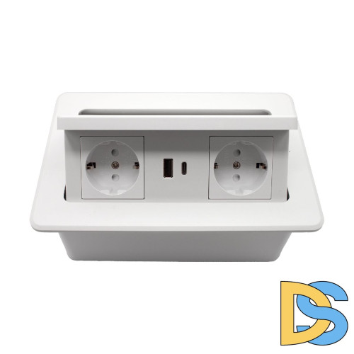 Блок розеток LK-DMS-742 (2 секции полуавтоматический 2 USB беспроводная зарядка) Mebax 00-00002869