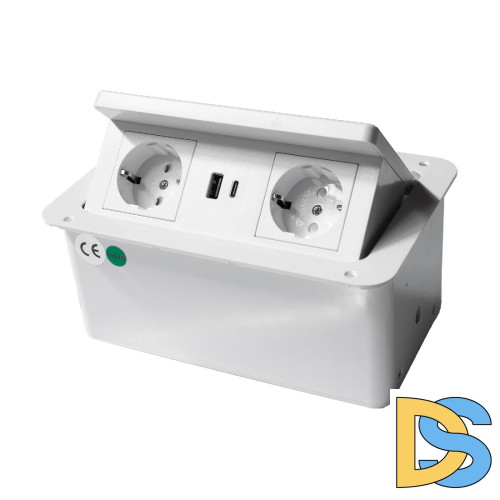 Блок розеток LK-DMS-742 (2 секции полуавтоматический 2 USB беспроводная зарядка) Mebax 00-00002869