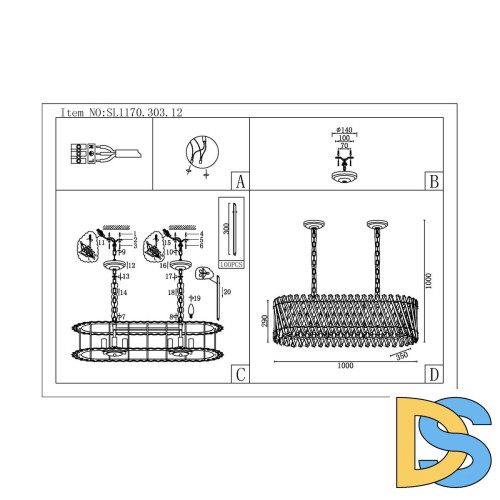 Подвесная люстра ST Luce Fabio SL1170.303.12
