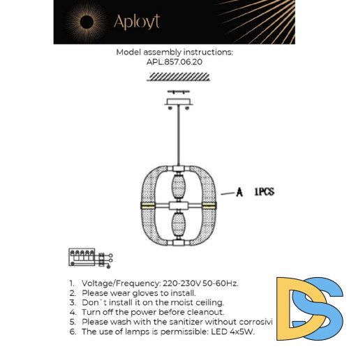 Подвесной светильник Aployt Aleksandra APL.857.06.20