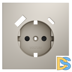 Накладка для розетки с заземлением и защитными шторками, с USB A+C, S70 (кашемир)