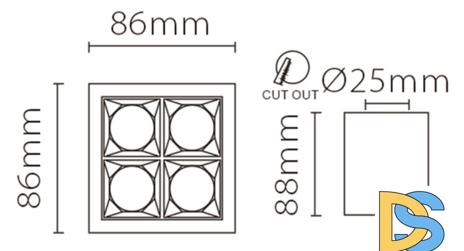 Накладной светильник Fiberli XC002-4T 12120202