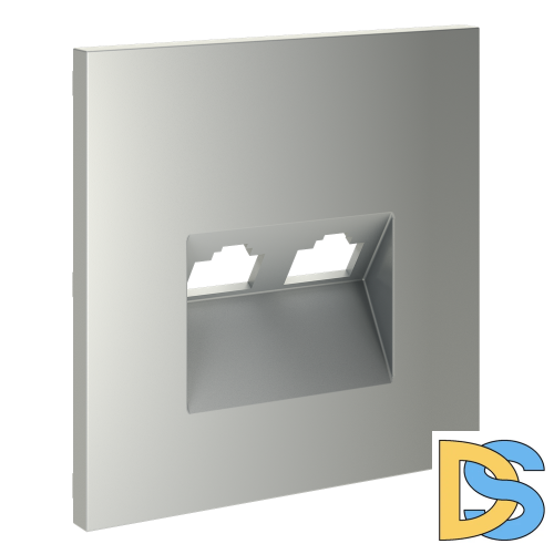 Накладка для розетки компьютерной двойной RJ45+RJ45 кат.6, S70 (сталь)