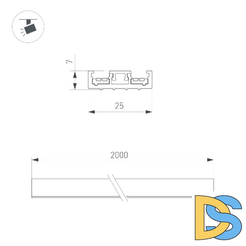 Шинопровод Arlight MAG-VIBE-TRACK-257-2000 (BK) 044179