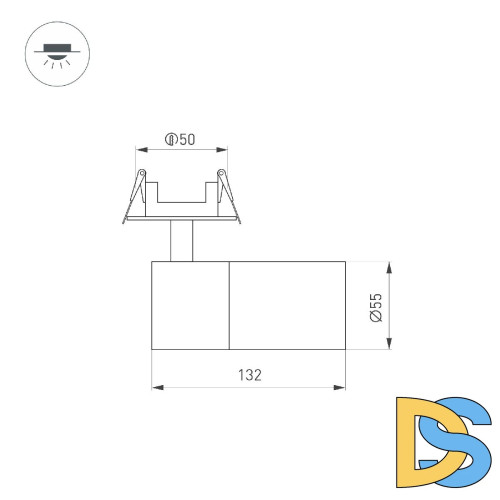 Встраиваемый спот Arlight LGD-ARTEMIS-BUILT-FLAP-R55-12W Day4000 051798